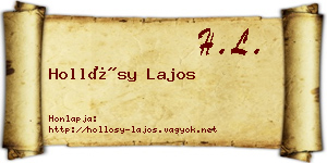 Hollósy Lajos névjegykártya